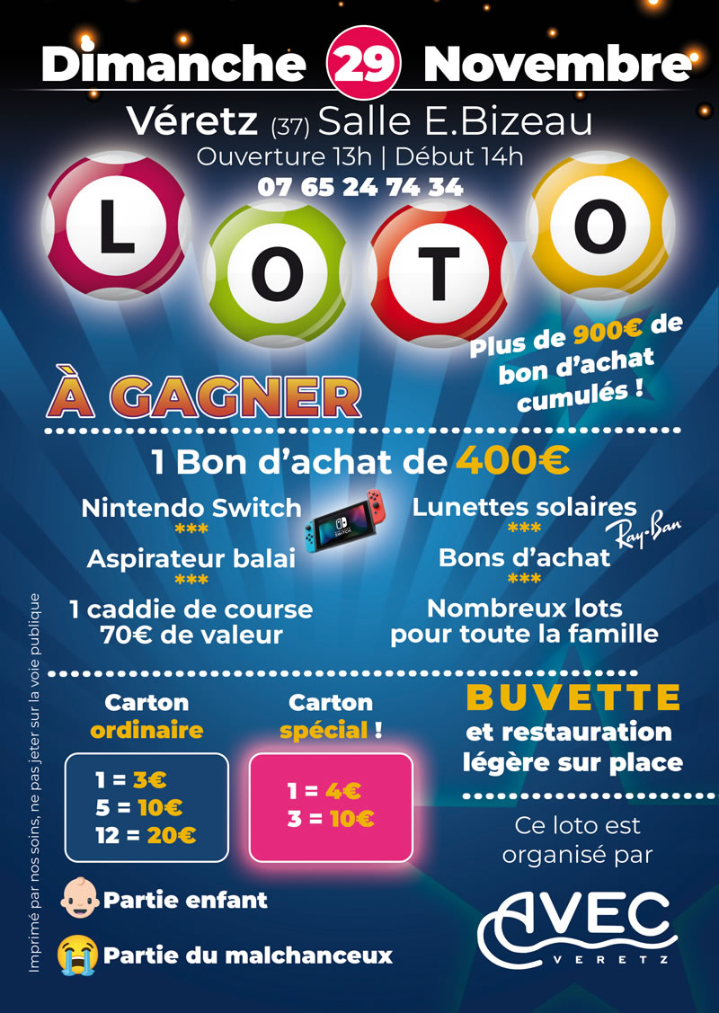 Le loto de l'AVEC est de retour !